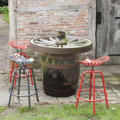 Taburete Dise�o Tractor Rojo Acero